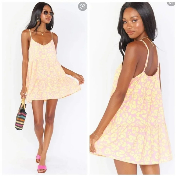 Smym CAROLINE MINI DRESS LEMONADE CHEETAH - Picture 1 of 9
